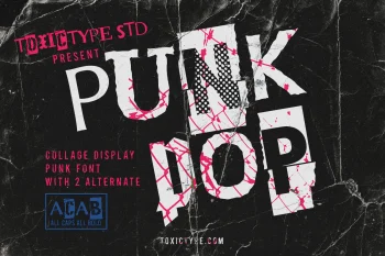 Punk Pop - collage display punk font with 2 alternate