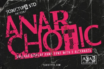 Anarchotic – collage display punk font with 2 alternate