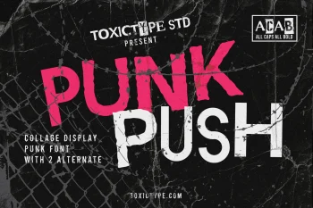 Punk push – collage display punk font with 2 alternate