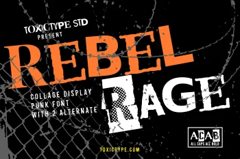 Rebel Rage – collage display punk font with 2 alternate